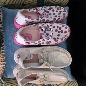 Hey Dude  Heart Print and Metallic Shoes